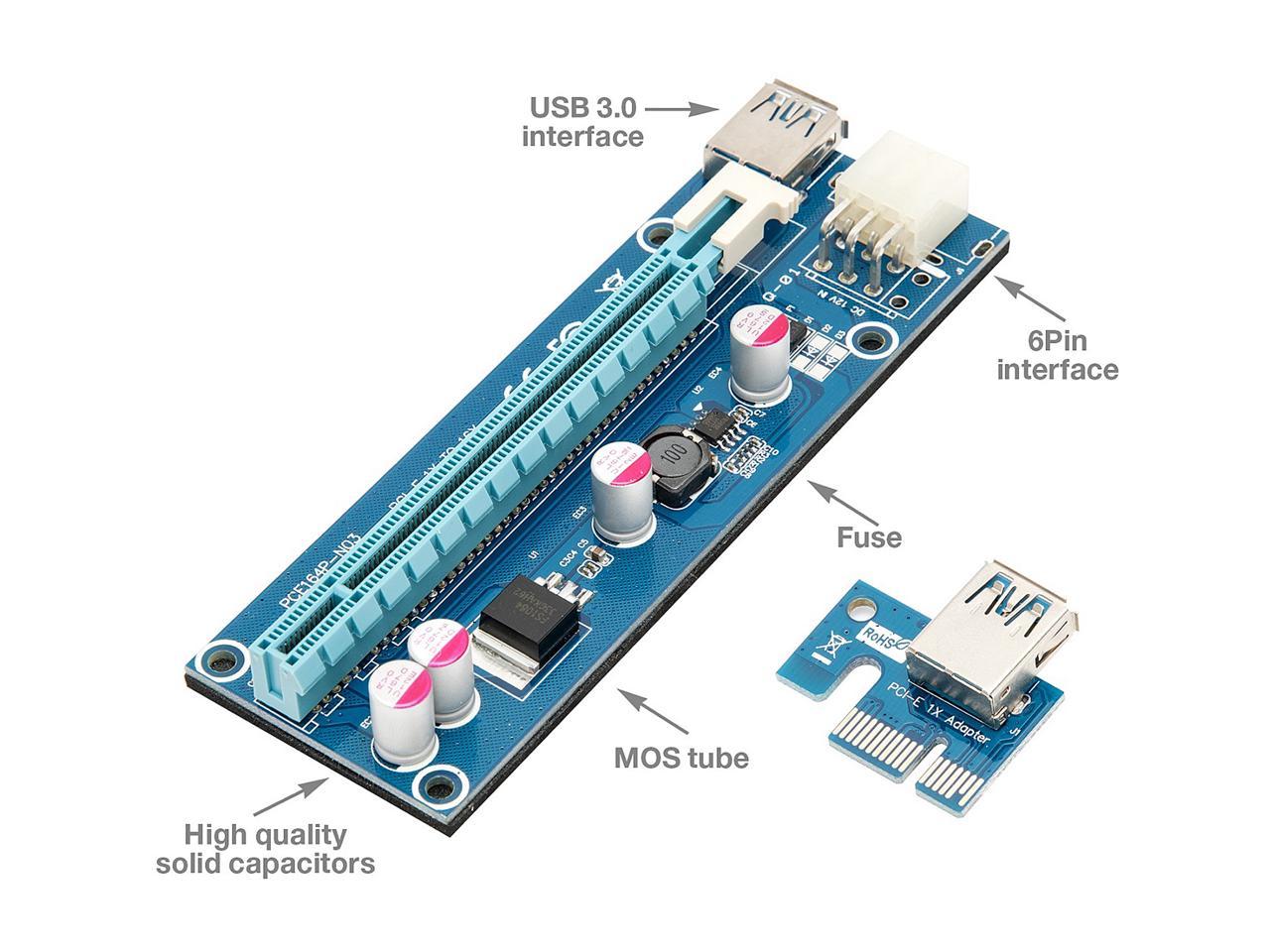 Rosewill RCRC-18001 Mining Card, Riser Card, PCIe (PCI Express) 16x to 1x Riser | eBay