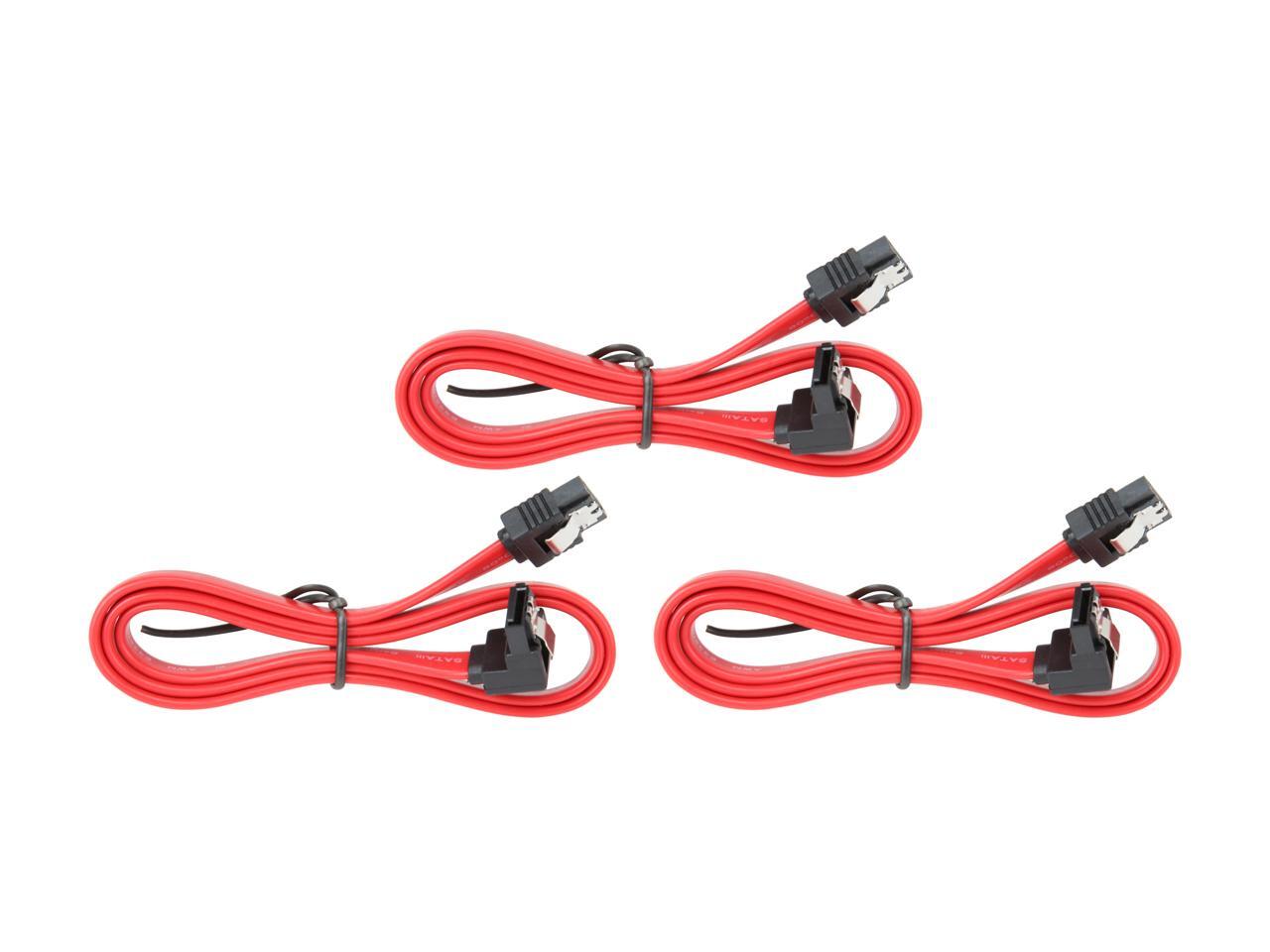18 Inches 3-Pack Nacodex 90 Degree Right-Angle 6.0 Gbps SATA III Cable