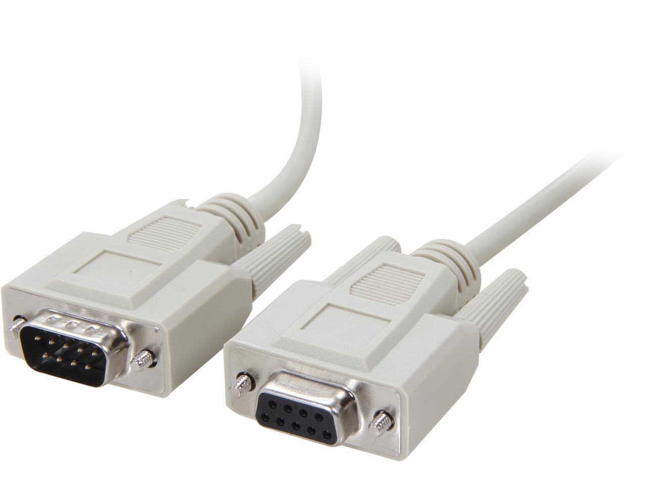 Black C2G 52032 DB9 M//F Serial RS232 Extension Cable 15 Feet, 4.57 Meters