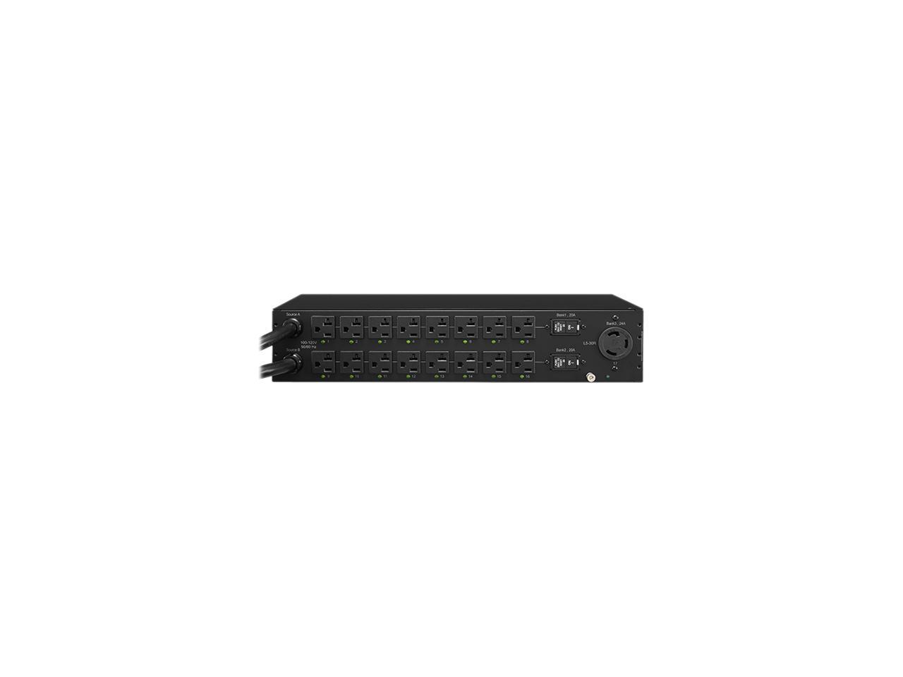 CyberPower PDU24002 Metered ATS PDU， 100-120V， 20A (Derated to