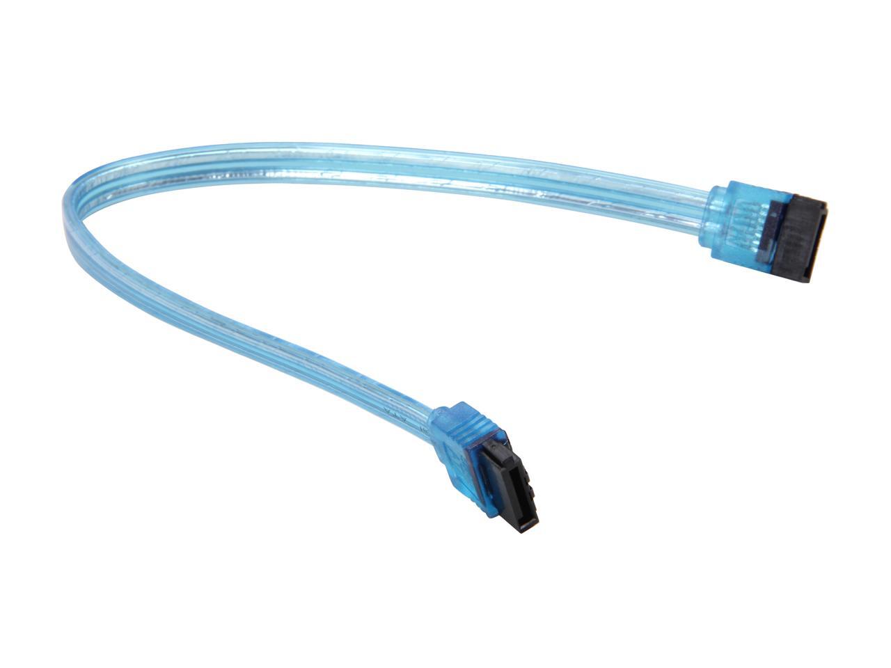Coboc Model SC-SATA3-10-LL-BL 10/" SATA III 6Gb//s Data Cable w//Latch,UV Blue