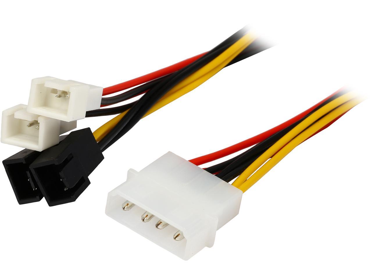 Rosewill LP44TX3-6 6.1 in. 4-pin Molex LP4 to 3-pin TX3 Multi-Fan Power ...