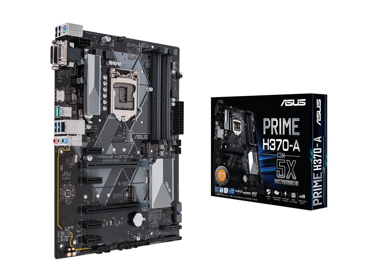 Asus Prime H370 A Csm Lga1151 300 Series Ddr4 Hdmi Dvi Vga M 2 Atx Motherboard Ebay