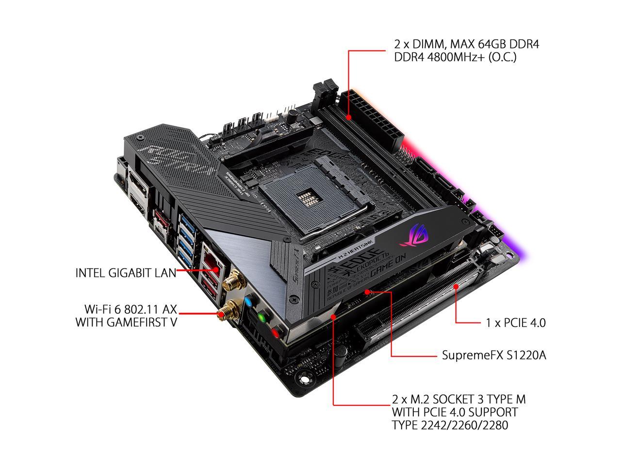 ASUS ROG Strix X570-I Gaming AM4 AMD X570 SATA 6Gb/s Mini ITX AMD