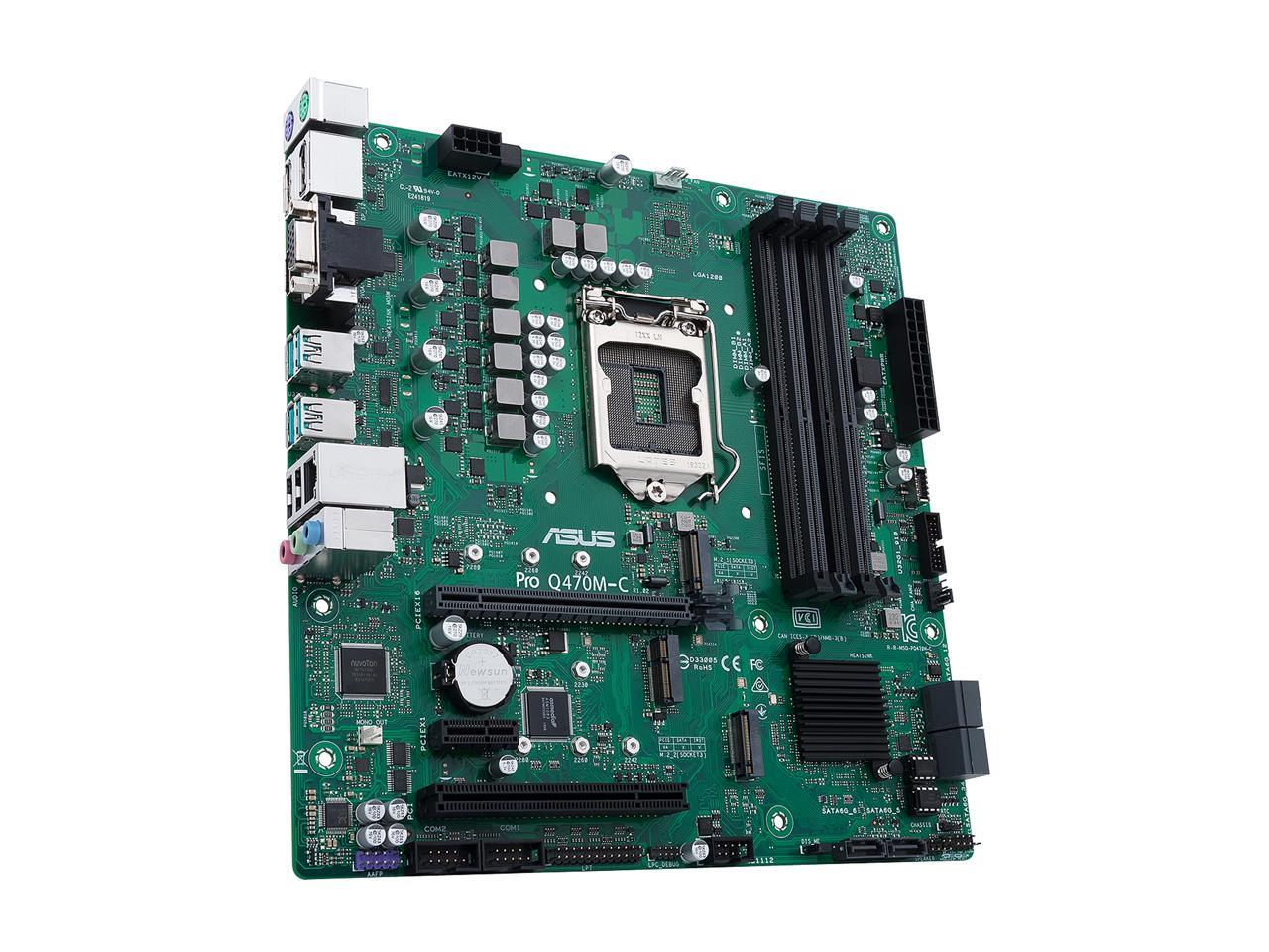 ASUS PRO Q470M-C/CSM LGA 1200 Intel Q470 SATA 6Gb/s Micro ATX Intel