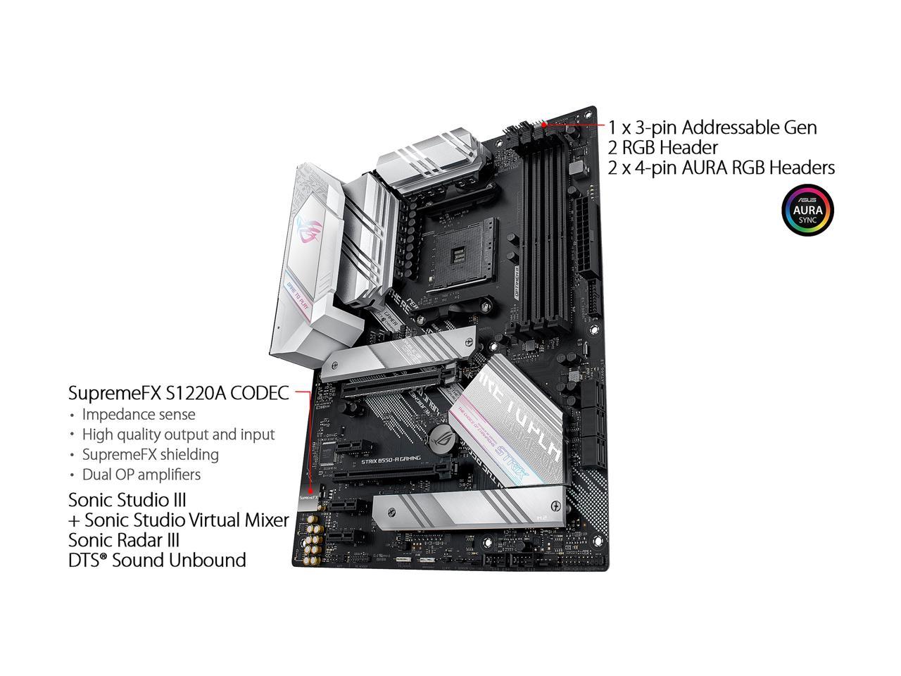 ASUS ROG | STRIX AMD AM4 B550 ATX GAMING eBay 6Gb/s AMD 192876826607 SATA Motherboard B550-A