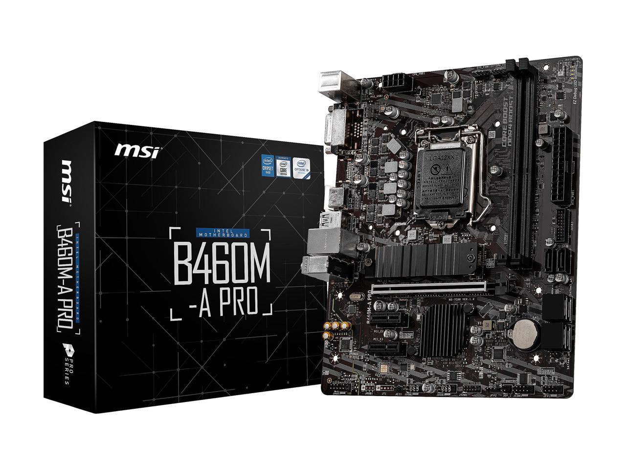 Msi b460m a pro какие процессоры поддерживает