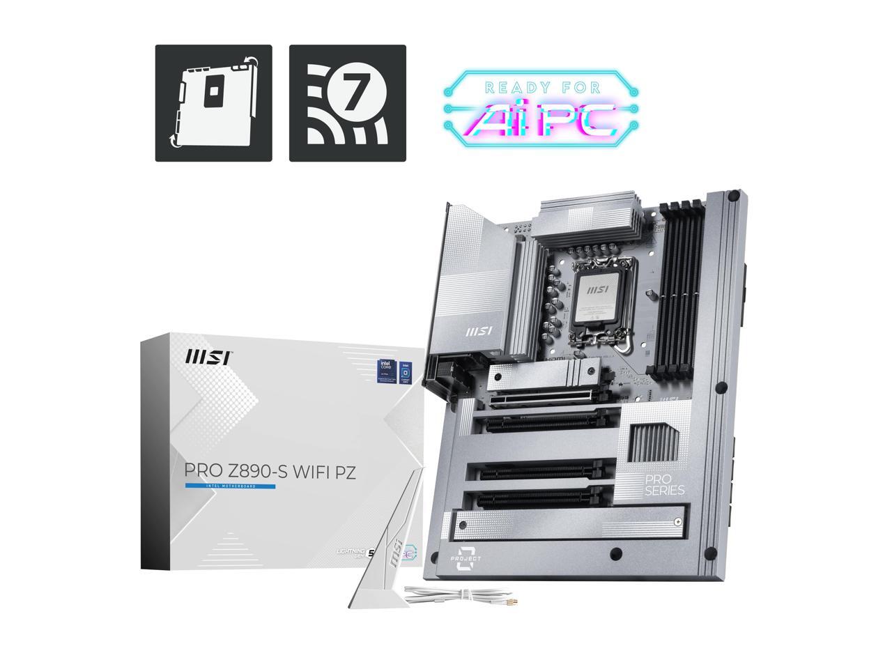 MSI PRO Z890-S WIFI PZ LGA 1851 Intel Z890 SATA 6 Гбит/с 243,84 мм x 304,8 мм (280) Mot