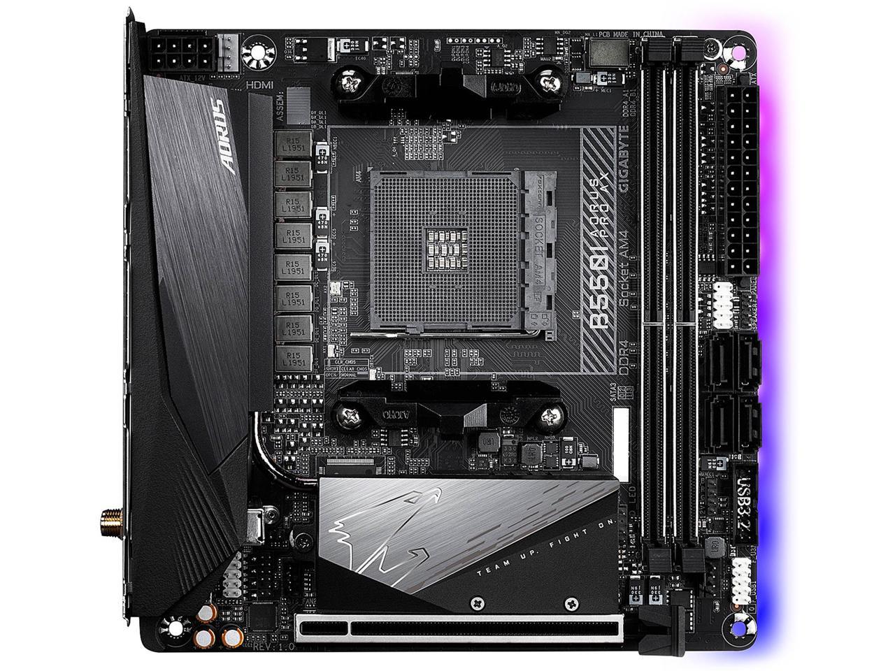 GIGABYTE B550I AORUS PRO AX AM4 AMD B550 Mini-ITX Motherboard with Dual  M.2, SAT