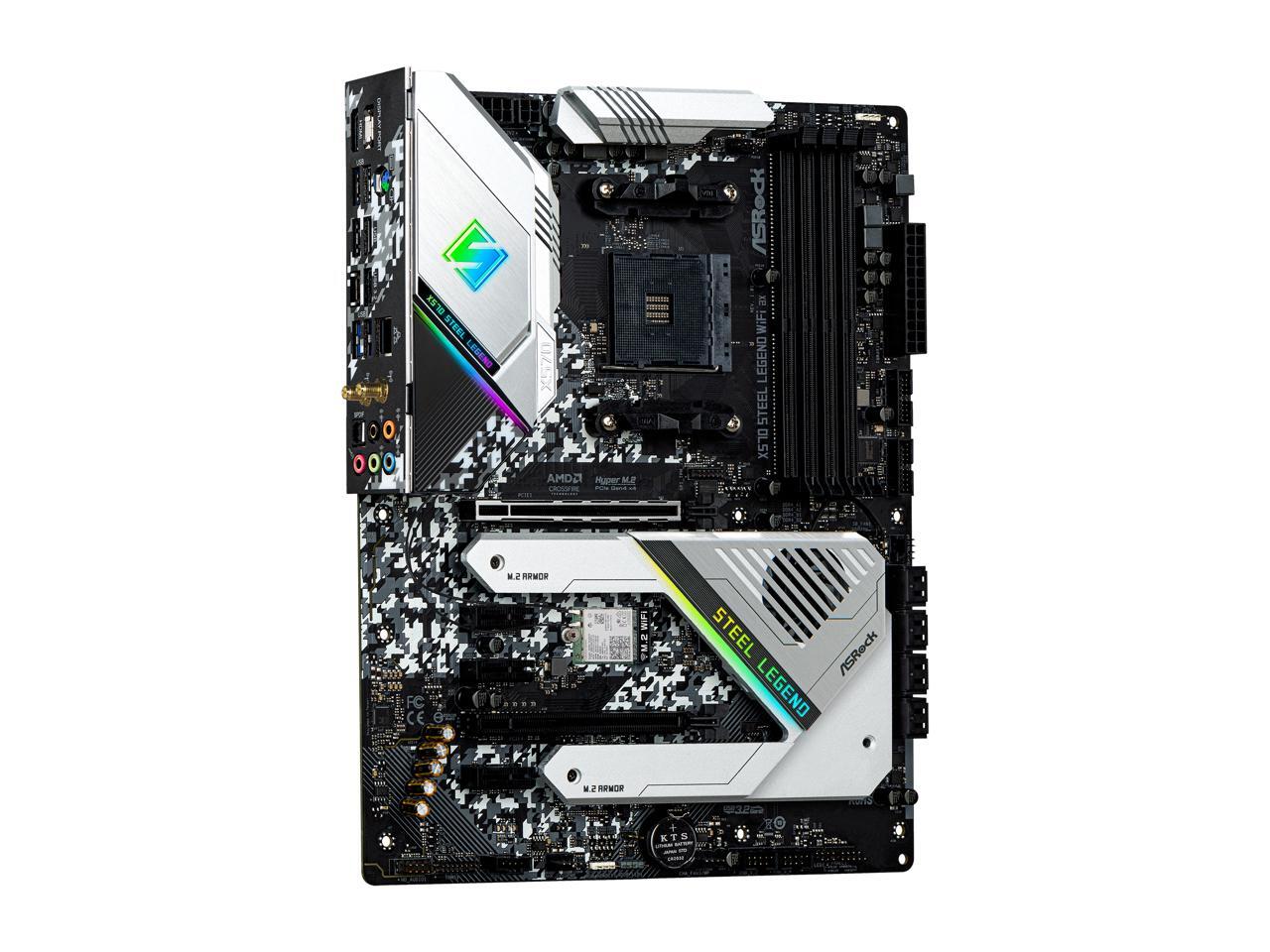 ASRock X570 STEEL LEGEND WIFI AX AM4 AMD X570 SATA 6Gb/s ATX AMD Motherboard - Picture 3 of 9
