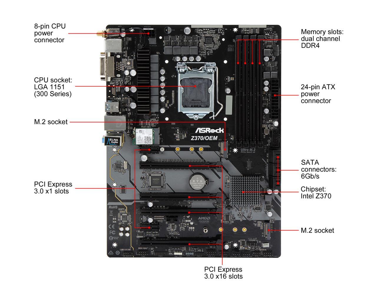 ASRock Z370/OEM LGA 1151 (300 Series) ATX Intel Motherboard | eBay