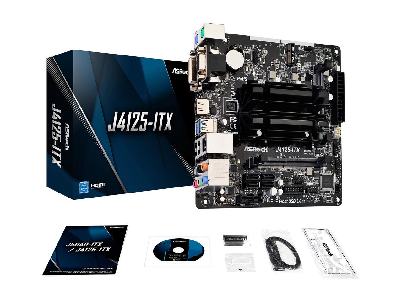Купить Материнская карта с процессором J4125-ITX ASRock J4125/ITx Intel ...
