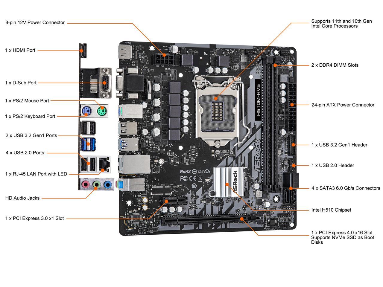 Asrock h61m hvs схема