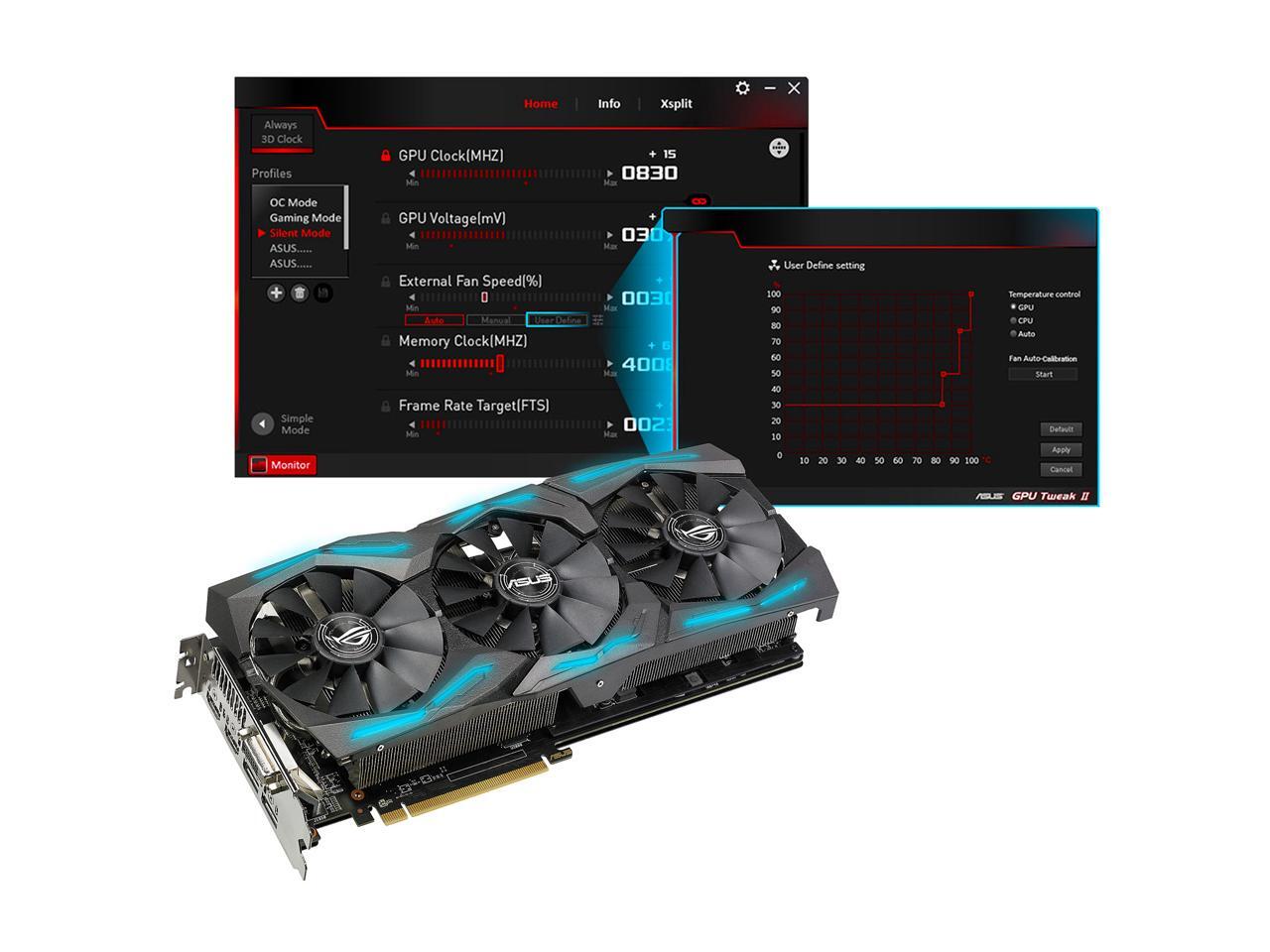 ASUS ROG Radeon RX 580 ROG-STRIX-RX580-8G-GAMING 8GB 256-Bit GDDR5 PCI ...