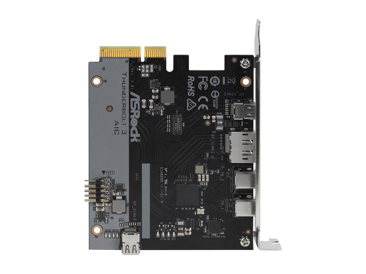 拡張カード ASRock Thunderbolt 3 AIC R2.0 内部Mini DPポートを備えた拡張カード「Thunderbolt 3 AIC R2.0」が