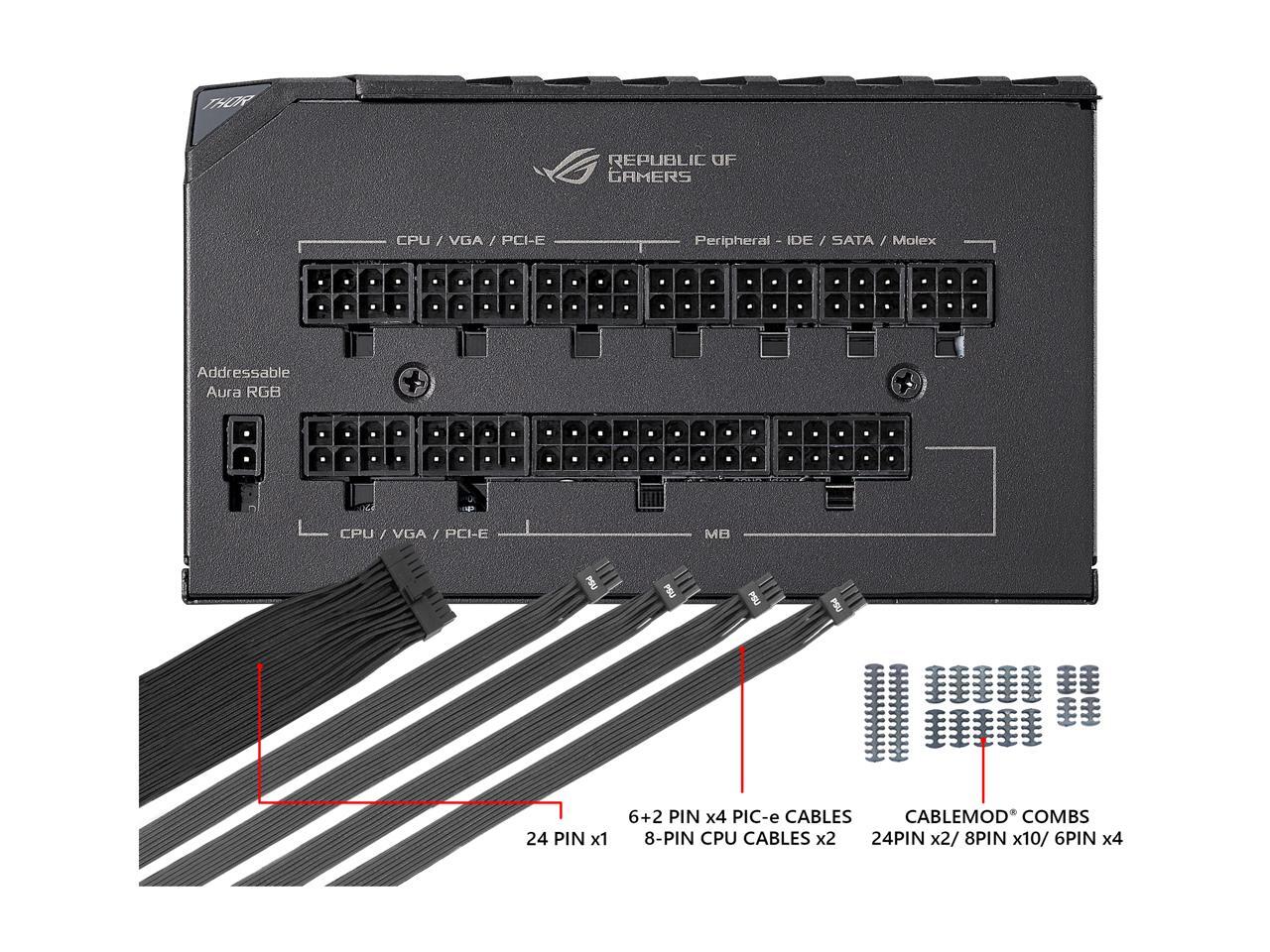 ASUS ROG Thor 850 80+ Platinum 850W Fully Modular RGB Power Supply with