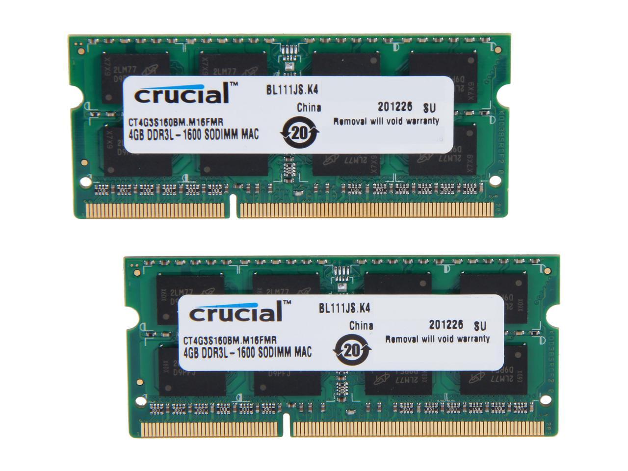 240-Pin DDR3 SDRAM DDR3L 1600 PC3L 12800 2 x 4GB Desktop Memory Crucial 8GB