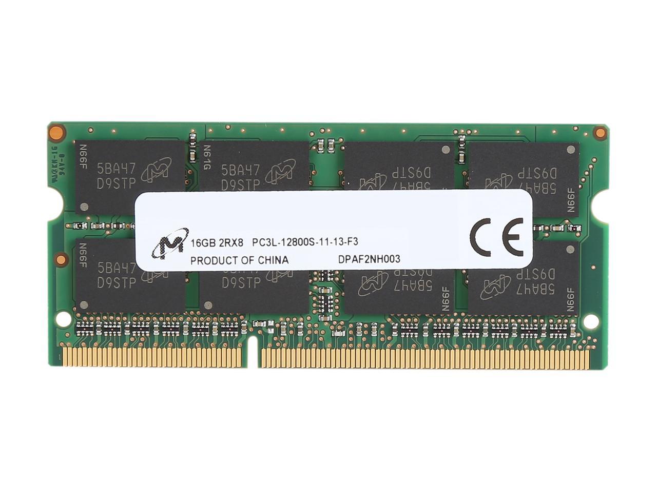 Crucial 16GB 204-Pin DDR3 SO-DIMM DDR3L 1600 (PC3L 12800) Laptop Memory ...