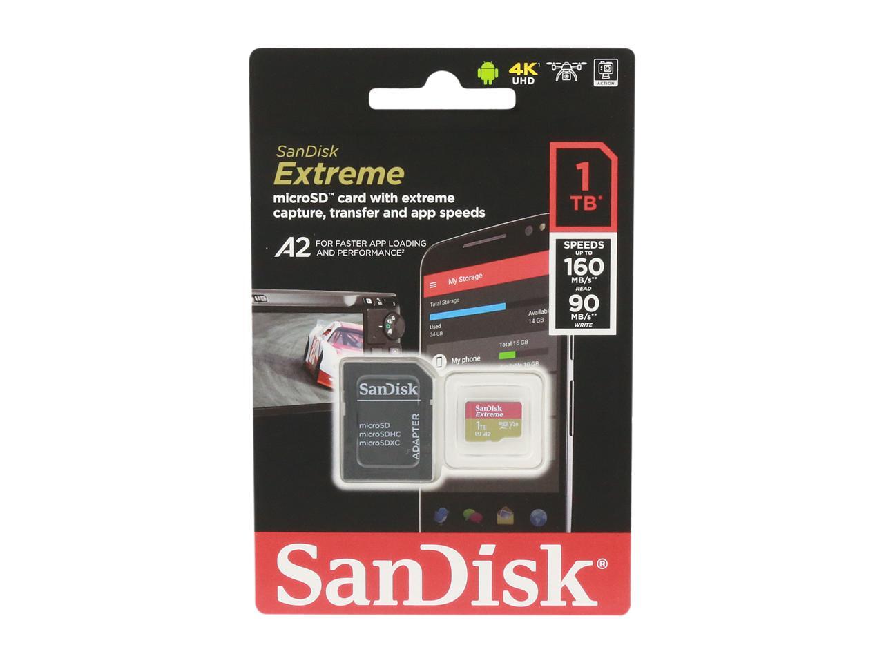 SanDisk 1TB Extreme microSDXC UHSI/U3 A2 Memory Card with Adapter