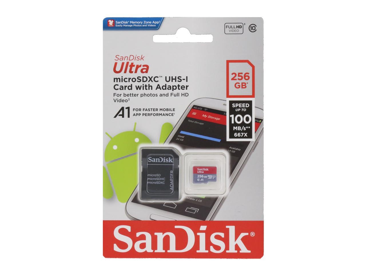 SanDisk 256GB Ultra microSDXC A1 UHS-I/U1 Class 10 Memory Card with