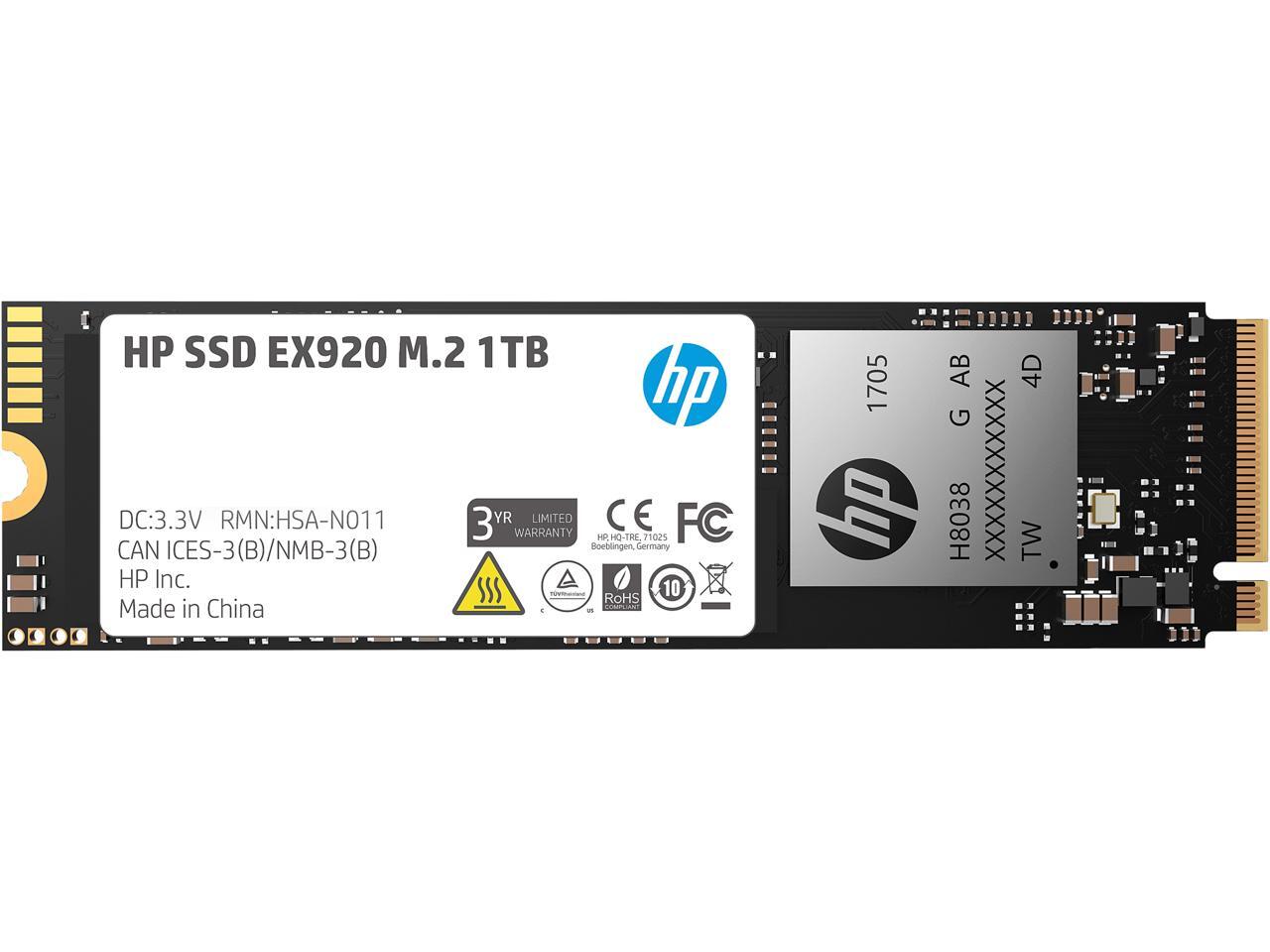 SSD HP EX900 M.2 250GB PCIe 3.0 x4 NVMe 3D TLC NAND Internal Solid State Drive