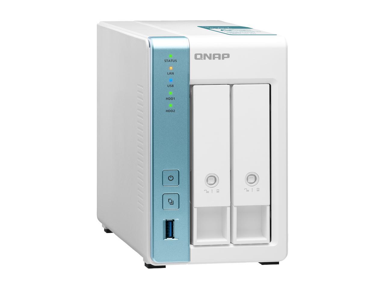 QNAP 2Bay Personal Cloud NAS for Backup and Data Sharing 4core 1.7GHz