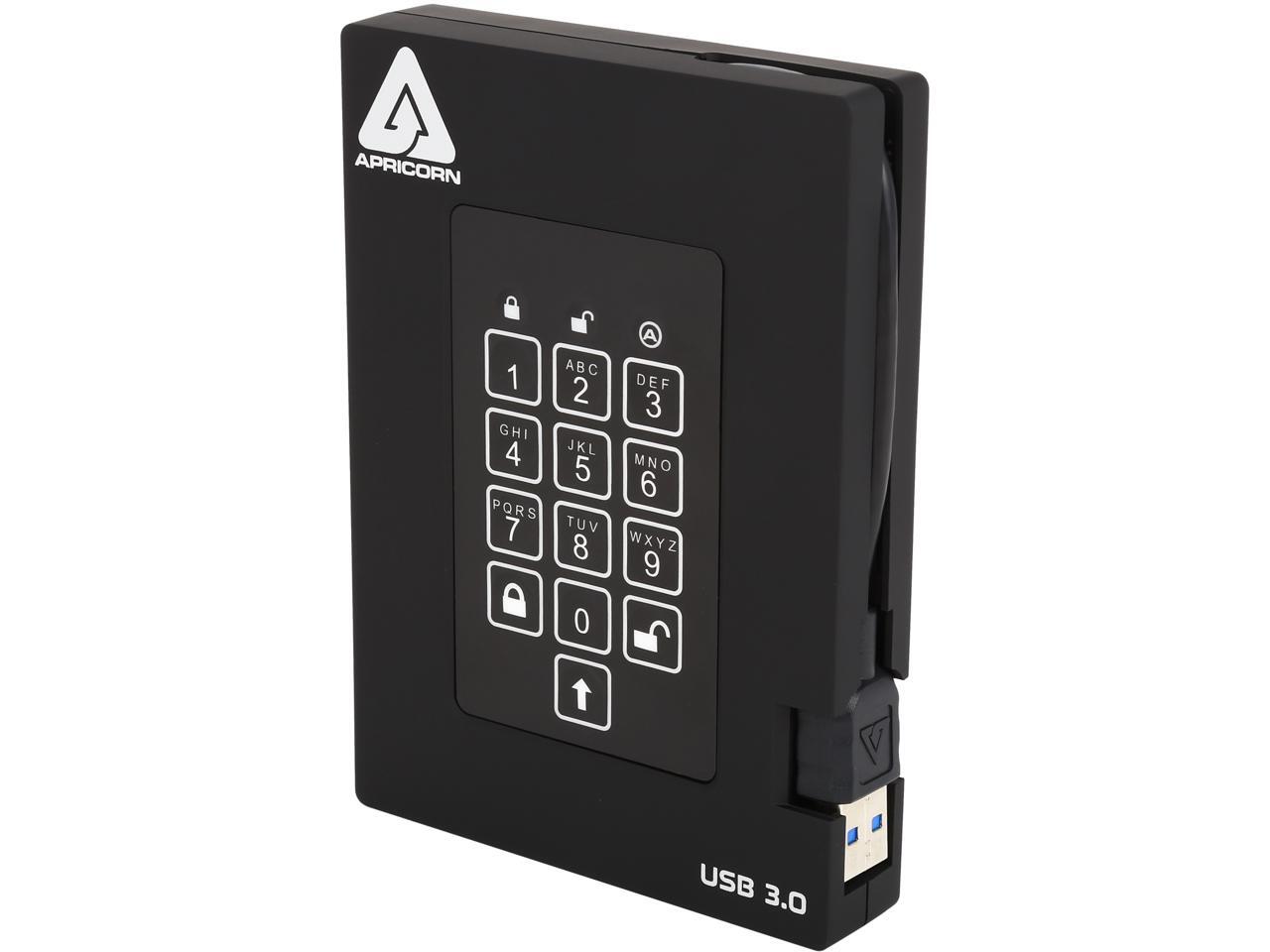 APRICORN Aegis Padlock Fortress 1TB USB 3.0 Portable FIPS 140-2
