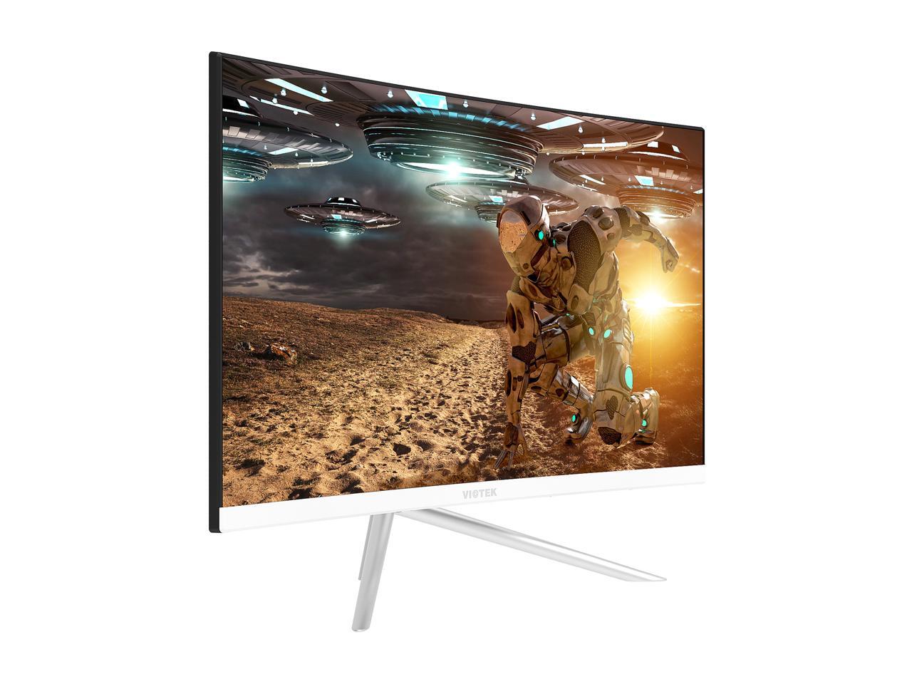 Viotek Gn24cw 24 Inch Curved Gaming Monitor Viotek GN24CW 24" White Curved Gaming Monitor with Speakers, 1080P