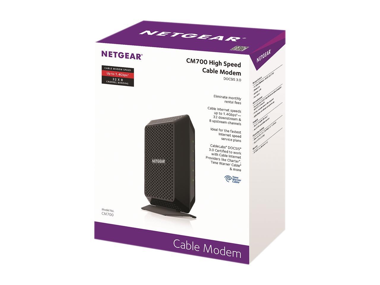 NETGEAR CM700 32x8 1.4 Gbps DOCSIS 3.0 High Speed Cable Modem Certified
