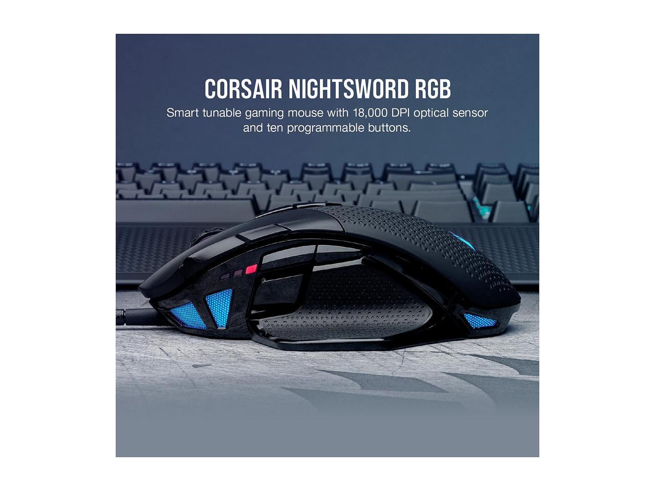 Мышь corsair nightsword rgb black usb обзор