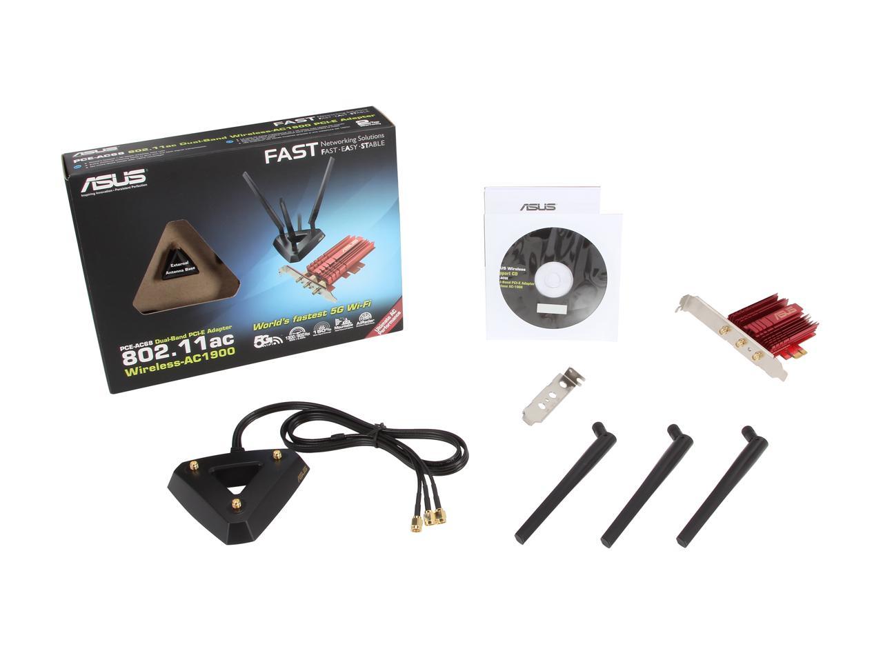 asus pce ac68 dual band wireless ac1900 adapter