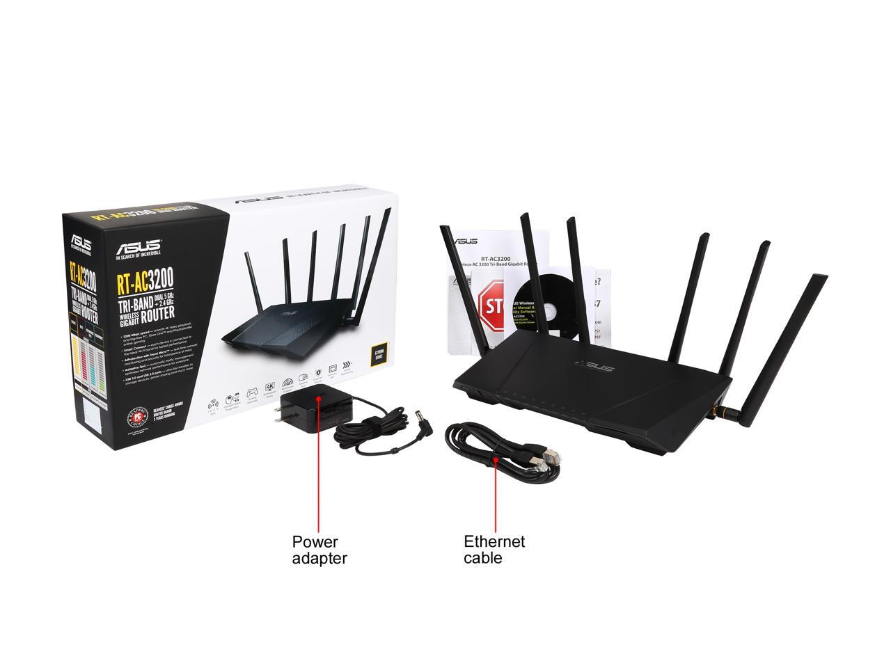 ASUS AC3200 Tri-Band Gigabit Wi-Fi Router, AiProtection Lifetime
