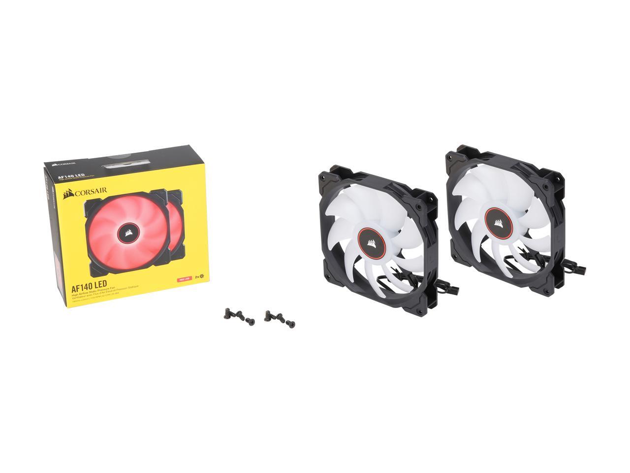 CO-9050089-WW 140mm Red LED Case Fan 2018 Corsair AF Series AF140 LED 2-Pack