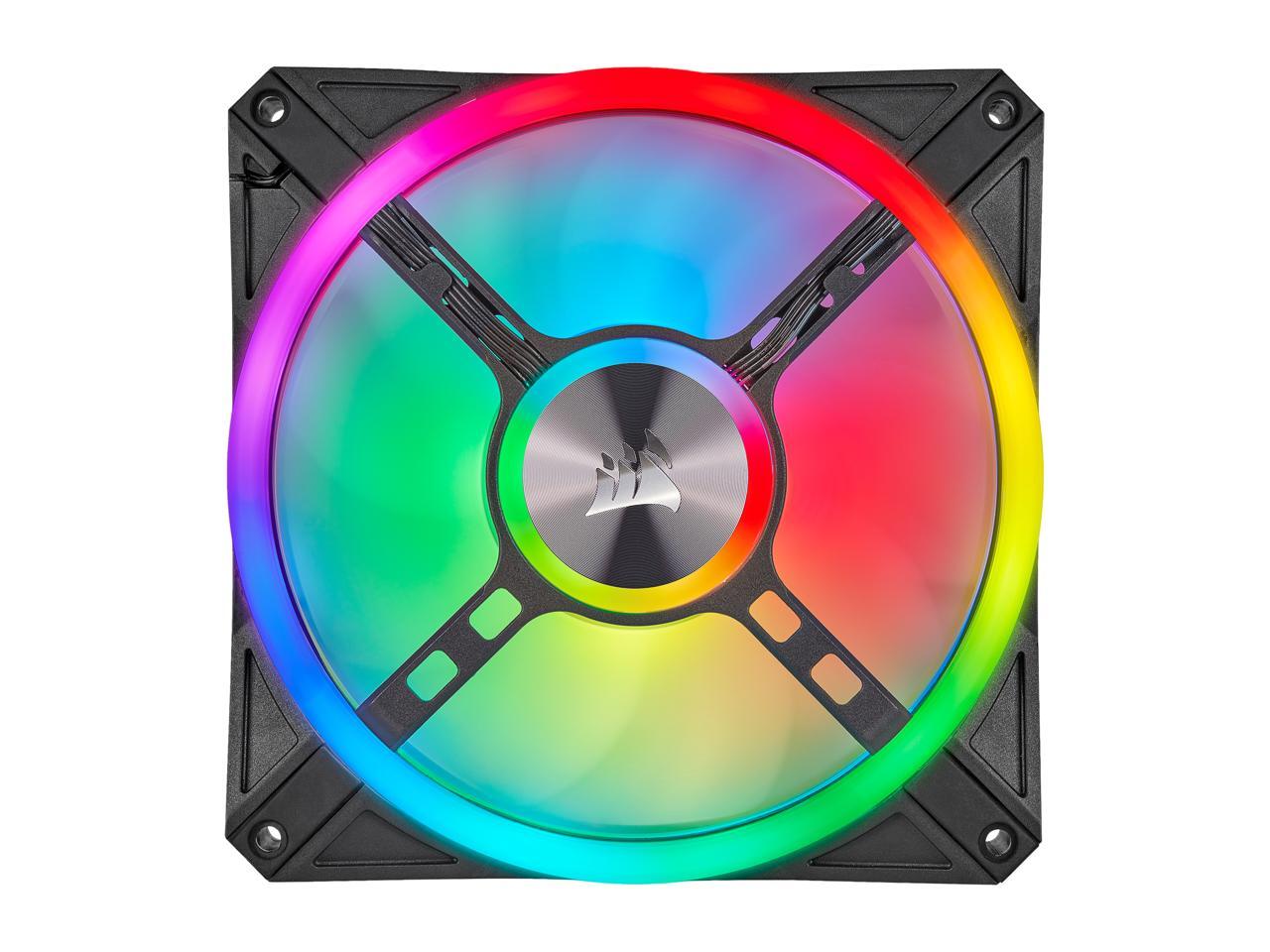 CORSAIR QL Series, iCUE QL140 RGB, 140mm RGB LED Fan, Dual Pack with
