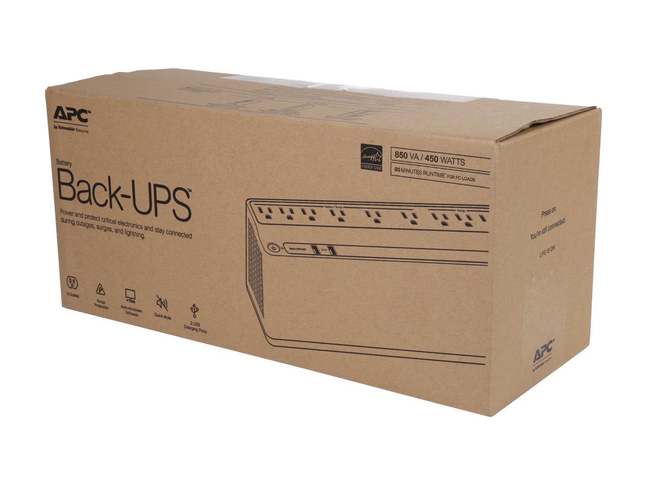 APC BE850M2 850 VA 450 Watts 9 Outlets UPS Back Up Power Supply (Step