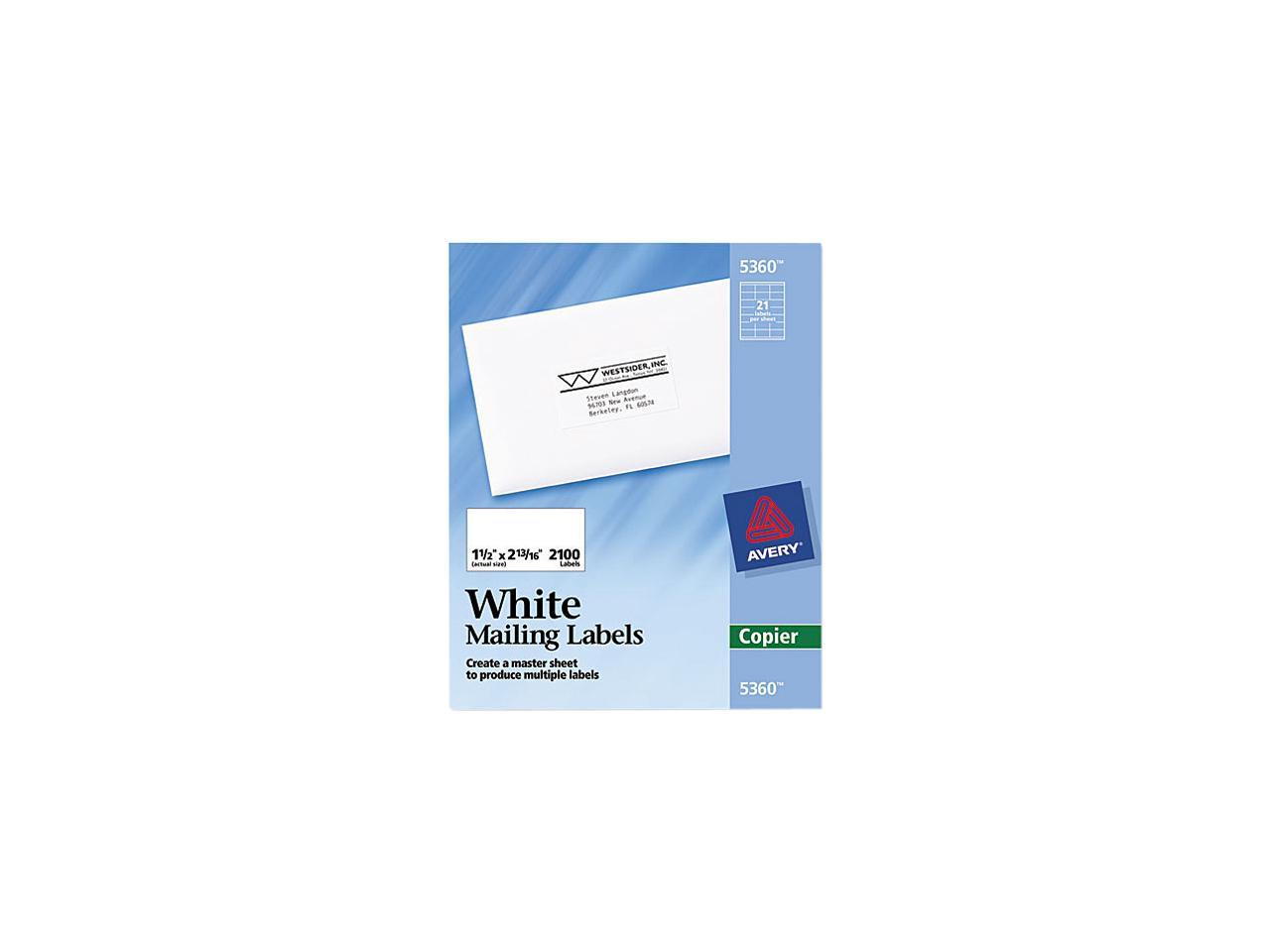 Avery 5360 SelfAdhesive Address Labels for Copiers, 11/2 x 213/16