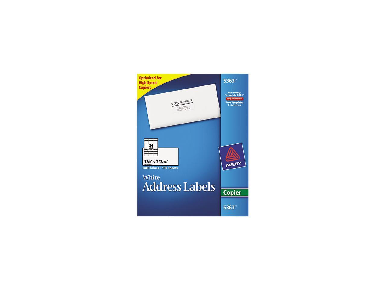 Avery 5363 SelfAdhesive Address Labels for Copiers, 13/8 x 213/16