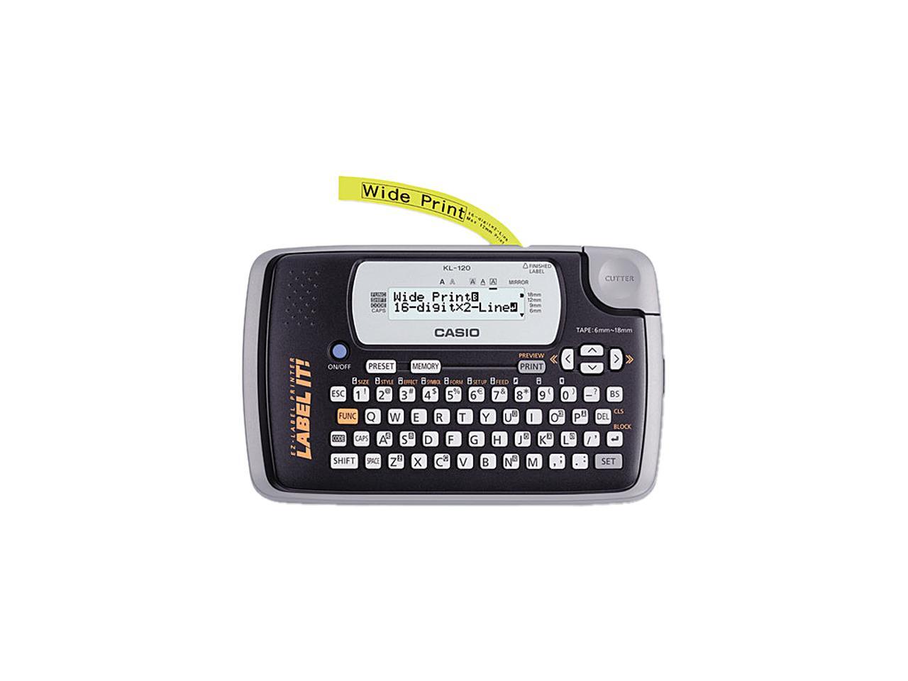 Casio KL120L KL120 Label Maker, 1 Lines, 71/2w x 41/2d x 21/5h