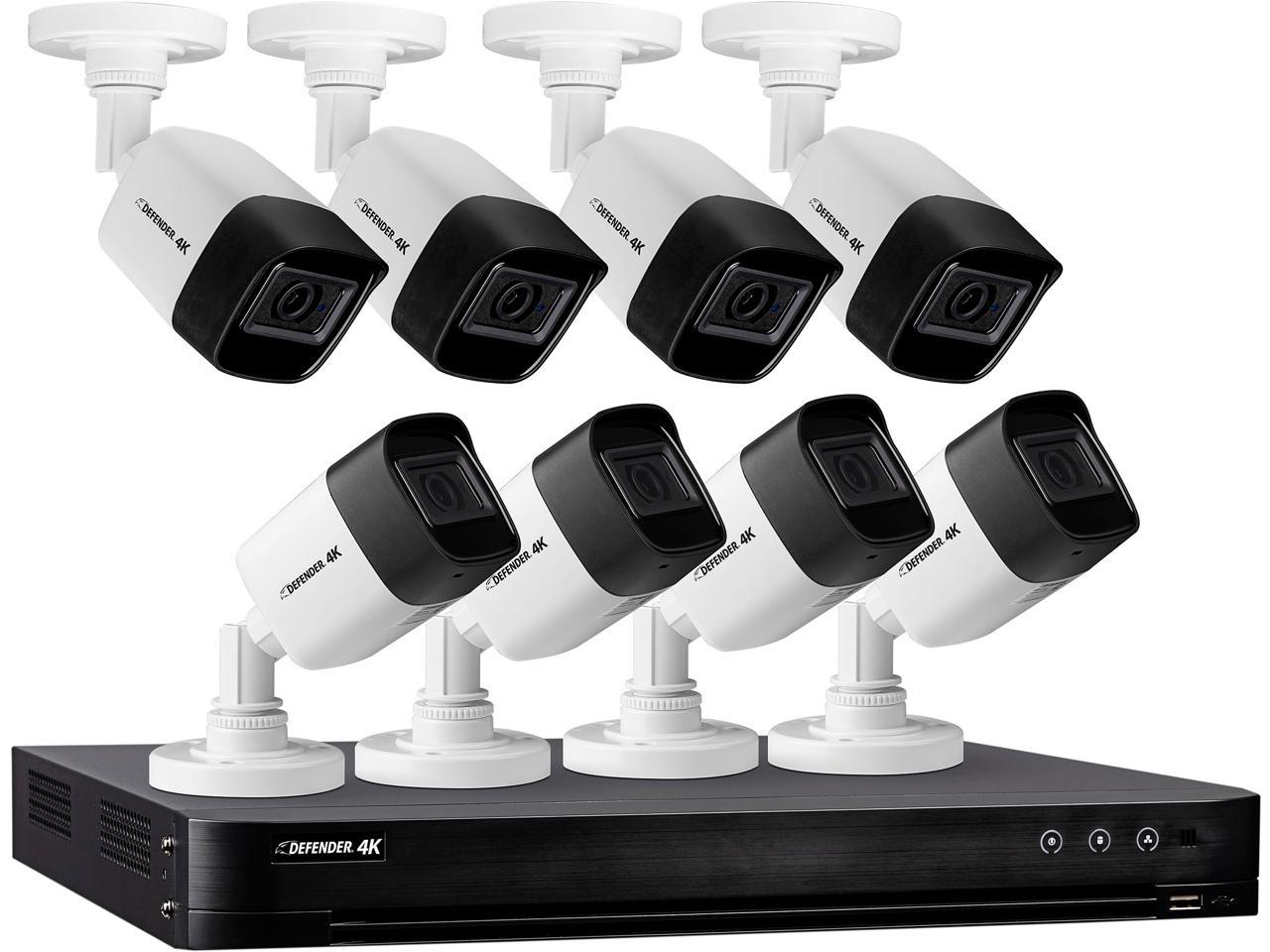 Defender 8 Channel Ultra HD 4K (8MP) Wired Security System with 8 Night Vision C eBay