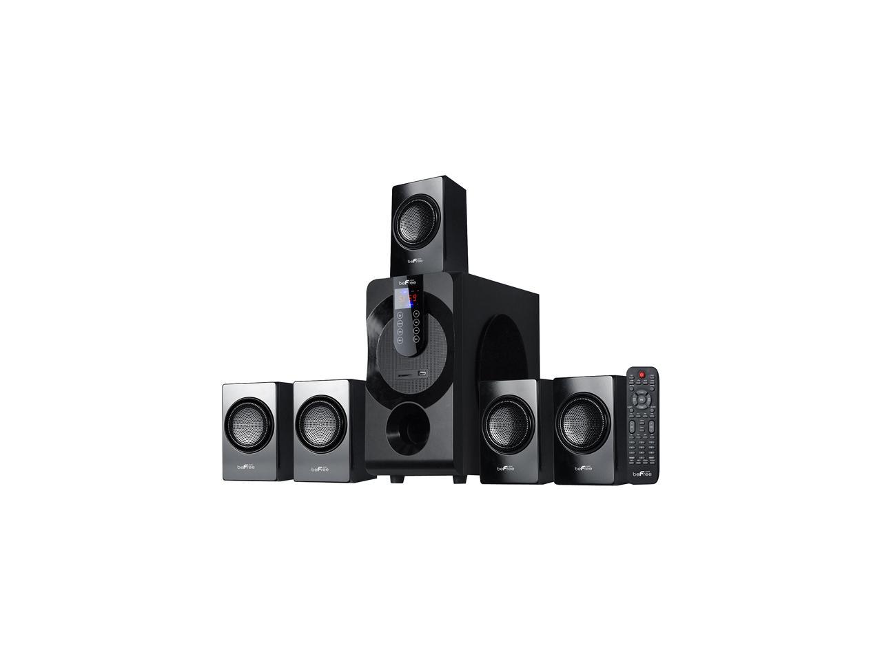 befree sound 5.1 channel surround sound bluetooth speaker system in black