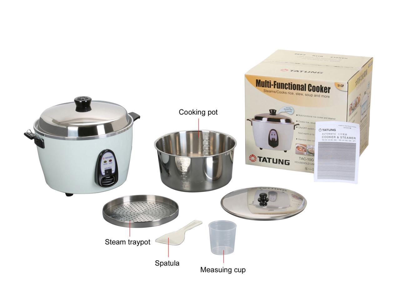 TATUNG MultiFunctional Cooker and Steamer, White, 20 Cups cooked//10