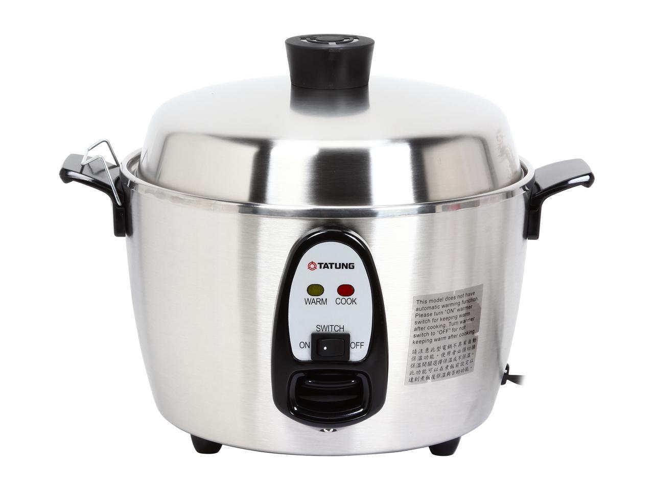 Tatung Stainless Steel MultiFunctional Rice Cooker and Steamer 6cup