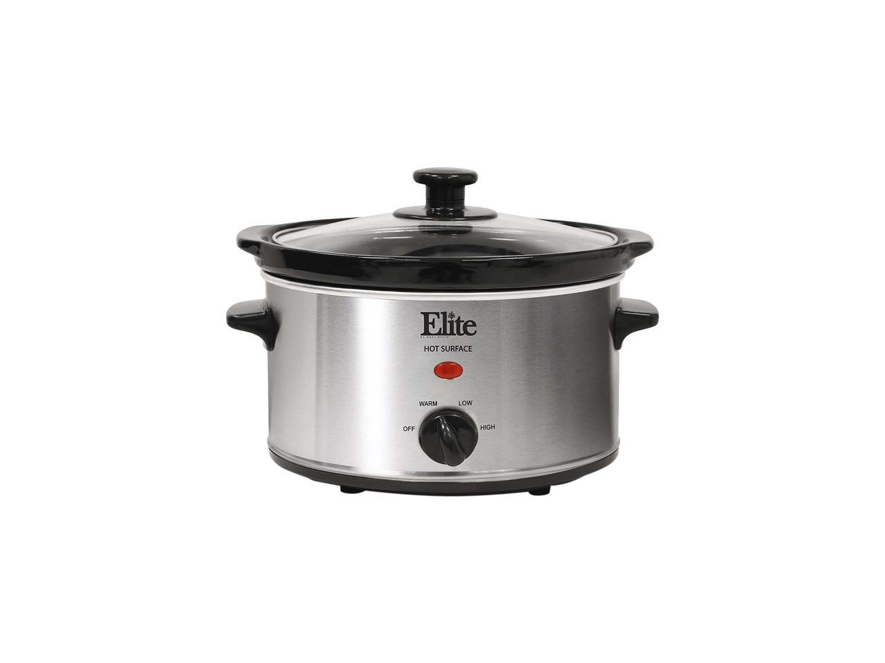 Elite Gourmet MST-275XS 2 Qt Oval Stainless Steel Slow Cooker 717056123798  eBay