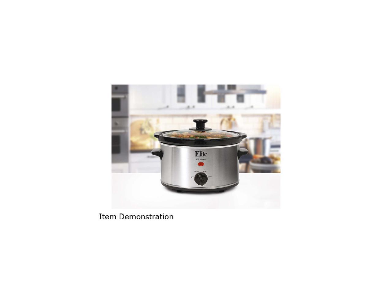 Elite Gourmet MST275XS 2 Qt Oval Stainless Steel Slow Cooker