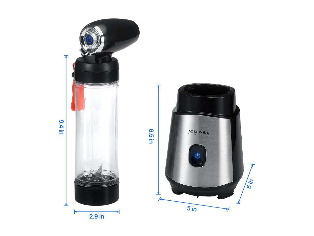 Rosewill Vacuum Single Server Blender, 300W Portable Personal Size One ...