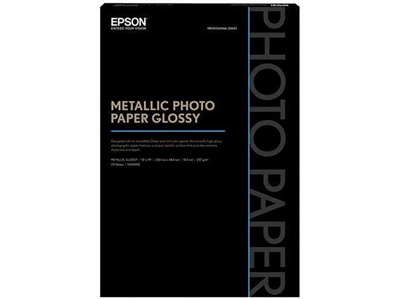 Epson S045590 Metallic Photo Paper Glossy, 13x19, 25 Sheets eBay