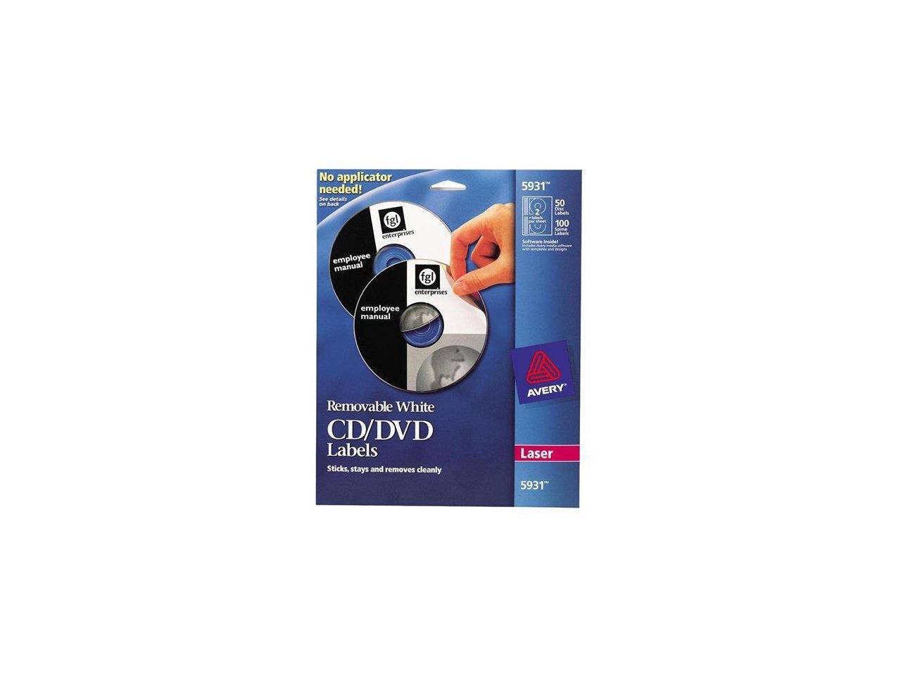 AVERY 5931 Matte White Removable CD Labels for Laser Printers