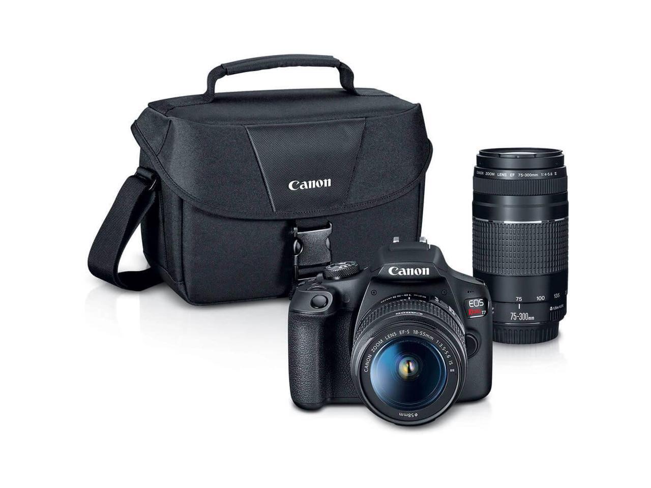 Canon EOS Rebel T7 DSLR Kamera mit EF18-55mm + EF 75-300mm Doppelzoom Kit - Bild 6 von 12