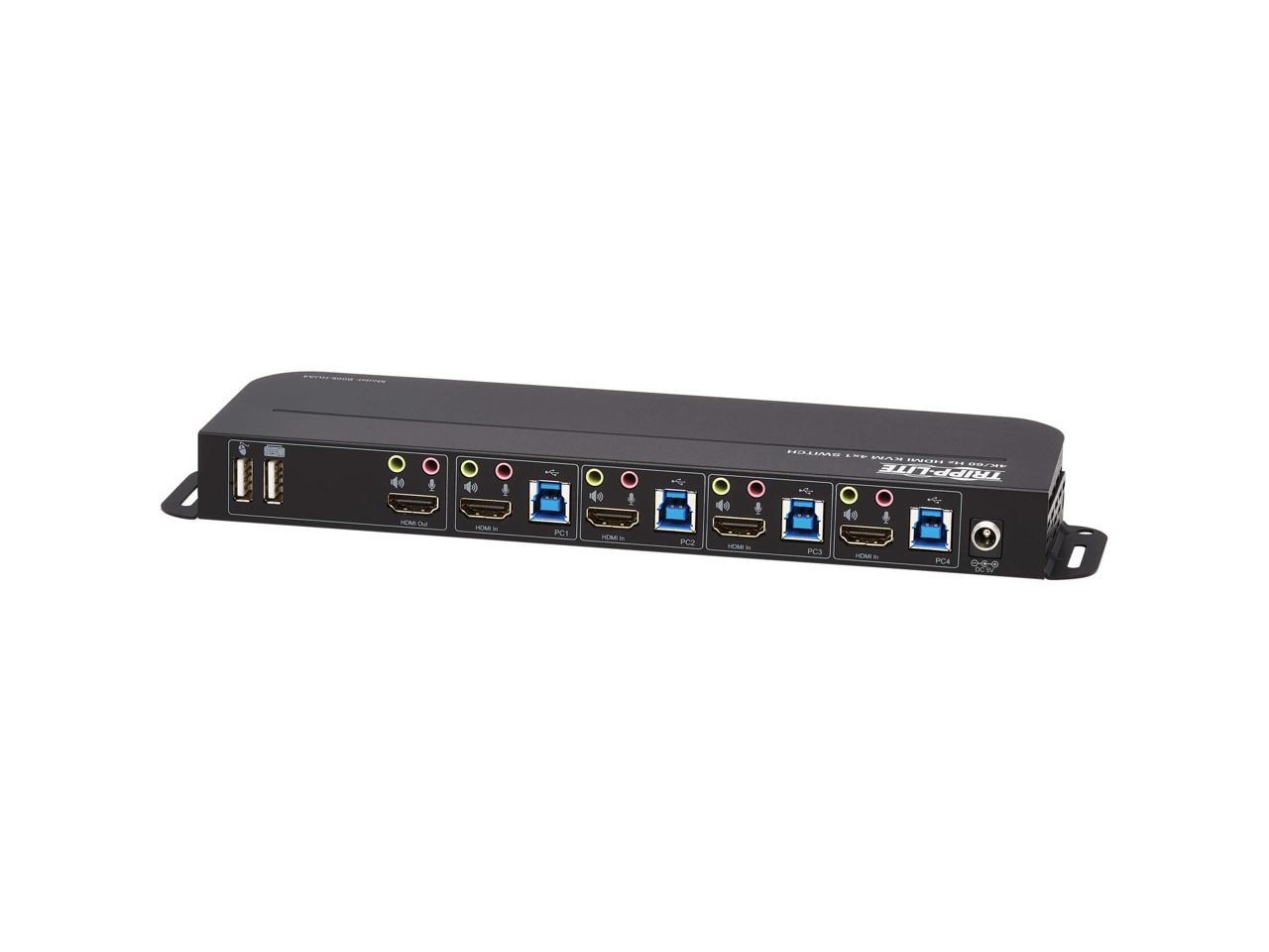 TRIPP LITE B005-HUA4 4-Port HDMI/USB KVM Switch - 4K 60 Hz, HDR, HDCP 2 ...