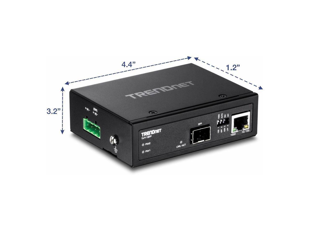 TRENDnet Hardened Industrial 100/1000 Base-T to SFP Media Converter - Picture 8 of 12